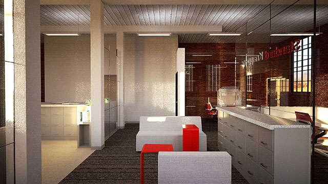 Interior of Standard Knapp, a corporate interiors project in Connecticut